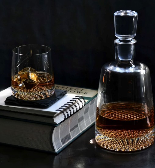 Set mit 6 Whiskygläsern, kristallines Glas, 370 ml, "Fjord" - Krosno