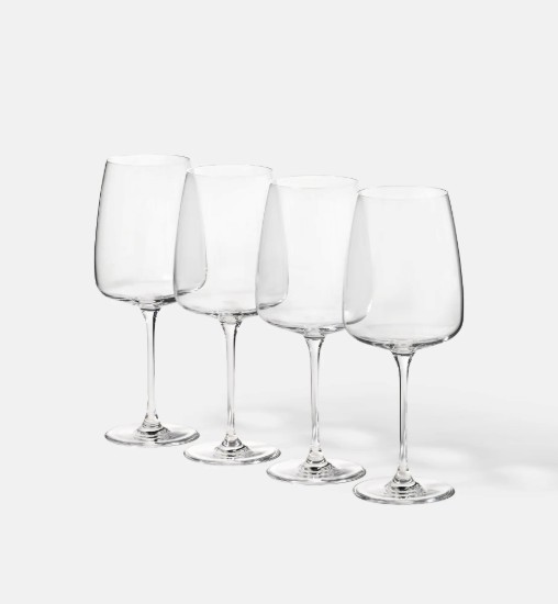 4er Set Rotweingläser, Kristallglas, 750 ml, "Modern" - Krosno