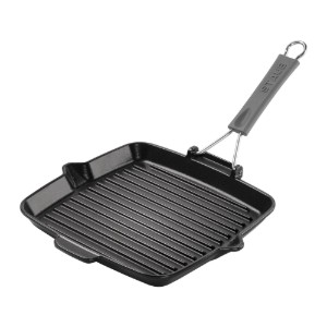 Patelnia grillowa kwadratowa 24 cm, żeliwna, Black - Staub