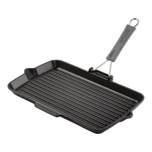 Patelnia grillowa prostokątna, żeliwna, 34x21 cm, Black - Staub