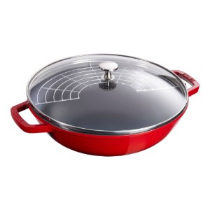 Wok tava, dökme demir, 30 cm, Cherry - Staub