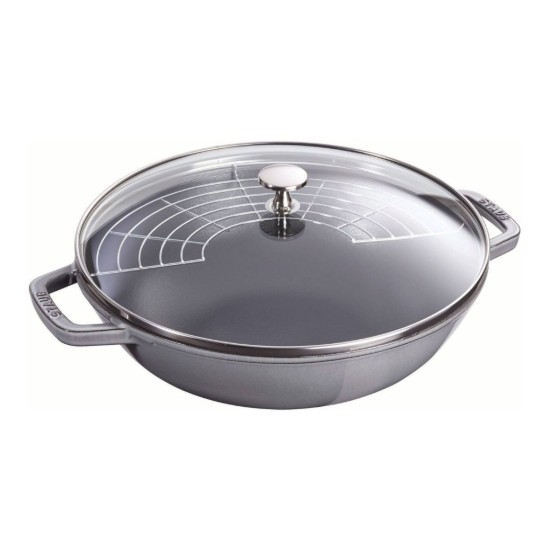 Staub Noir Poêle Wok, Fonte, 30Cm, Graphite Grey